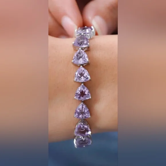 Rose de France Tennis Bracelet in Platinum Over Sterling Silver 7.25